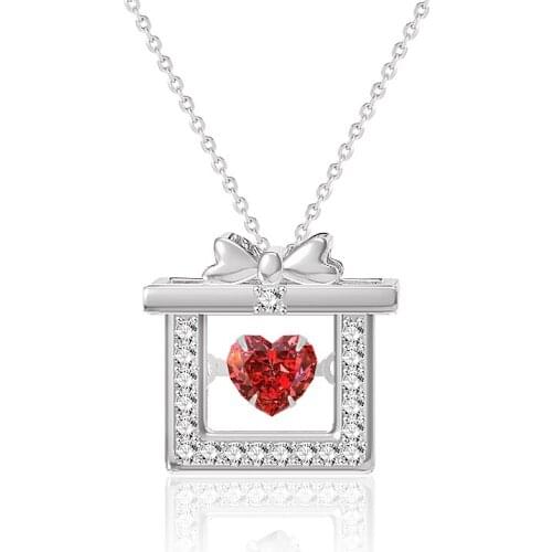 S925 Sterling Silver Love Heart Zircon Necklace Female Fashion Wild Clavicle Chain Birthday Gift