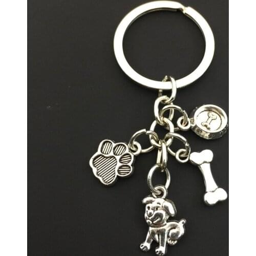 1pcs Dog Bone Dog Paw Alloy Key Chain For Women Girl Bag Keychain Charm Pendant Jewelry Aceessories Gift For Dog Lover