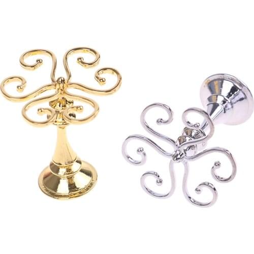 1PCS Red Wine Cups with Metal Rack Stand Holder Dolls House Miniature Dining Room Pub Bar Accessory Gold Silver Color