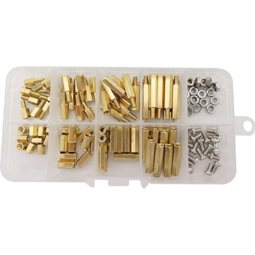 120Pcs M3 Screw Nut for PCB Board 6/10/15/20mm M3 Brass Standoff Spacer Male Female Hex Column Standoff Support Spacer Pillar