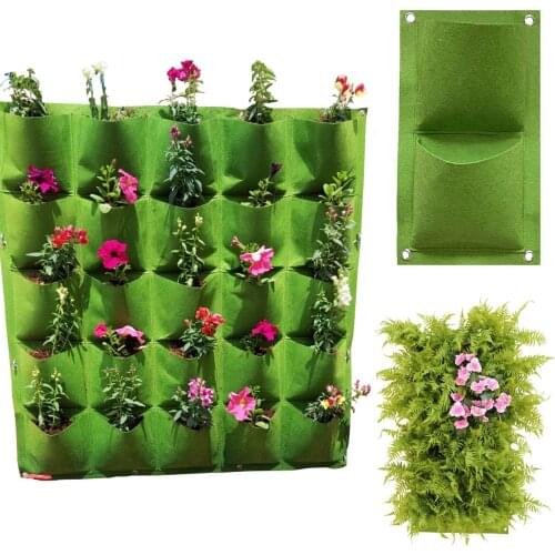 16/36/72 Pockets Home Garden Plant Pot Flower Hanging Green Grow Bags Planters Garden House Supplies Vertical Vegetable Living