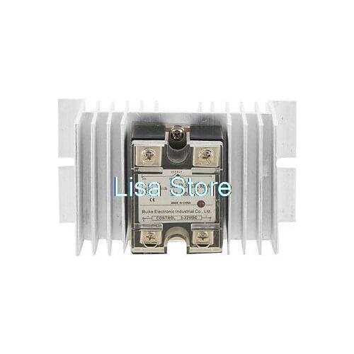 3-32VDC / 24-480VAC Solid State Relay SSR 60A w Aluminum Heat Sink Dwvah