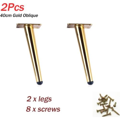 4/2pcs Gold Oblique Straight Tapered Furniture Table Leg Metal for TV Cabinet Counter Foot Chair Leg Sofa Tea Coffee Table Foot