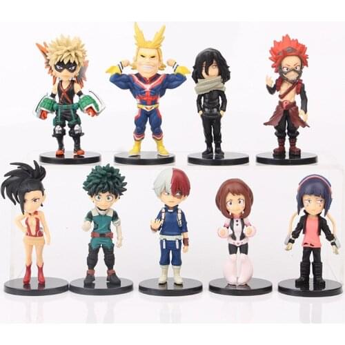 9Pcs My Hero Academia Handmade Green Valley Blasting Hulk Moon Scorching Frozen Toy Anime Doll Decoration
