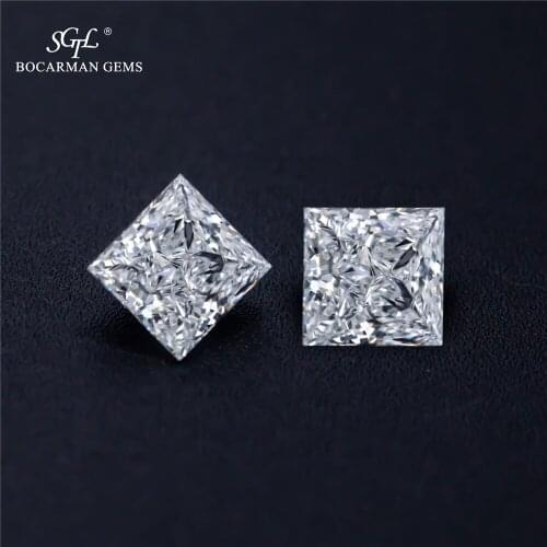 GRA 100% Moissanite Diamond D Color Pass the diamond detector Square loose Stone High Quality Carbon 1 ct-6ct D Vvs 3ex