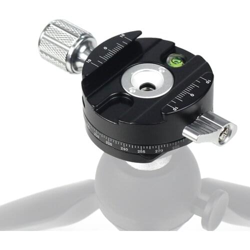 Aluminum Alloy 360degree Rotation Tripod Panorama Base Head Clamp Quick Release Plate Clamps with Conversion Screw Photography