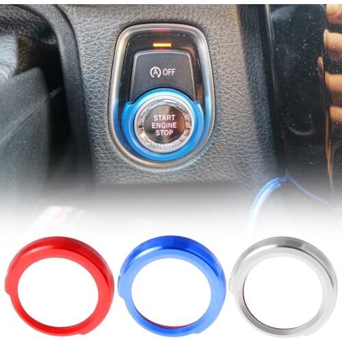 Aluminum Alloy Car Key Start Button Decorative Frame Interior Covers Stickers Trim For BMW 1/2/3 Series F20 F21 F30 X1 F48
