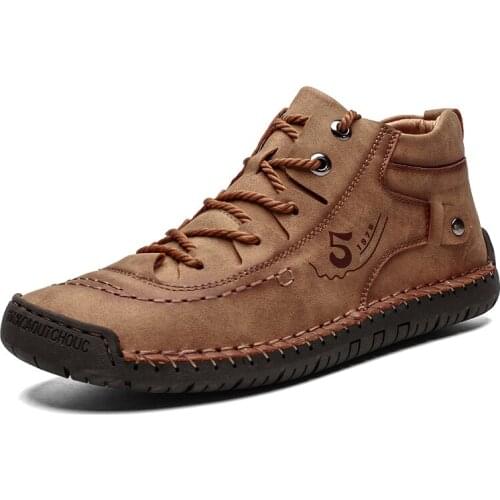 Brand Mens Casual Shoes Mens Sneakers Leather Winter Mens Boots Luxury Handmade Breathable Moccasins Designer Loafers Shoes