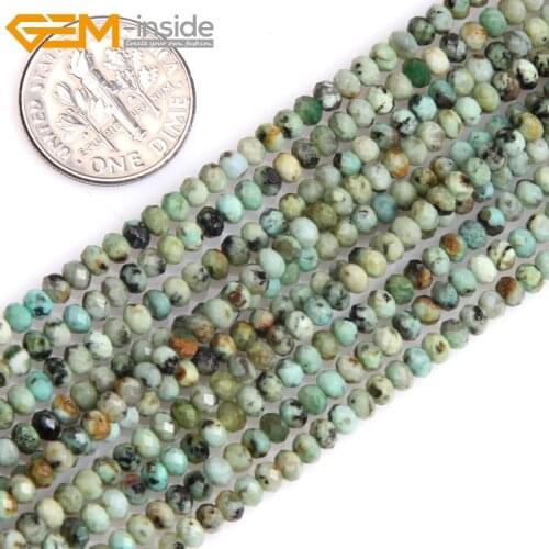 Gem-inside AAA Natural Heishi Rondelle Disc Spacer Beads Beads Africa Turquoises Stone Beads For Jewelry Making Strand 15'' DIY