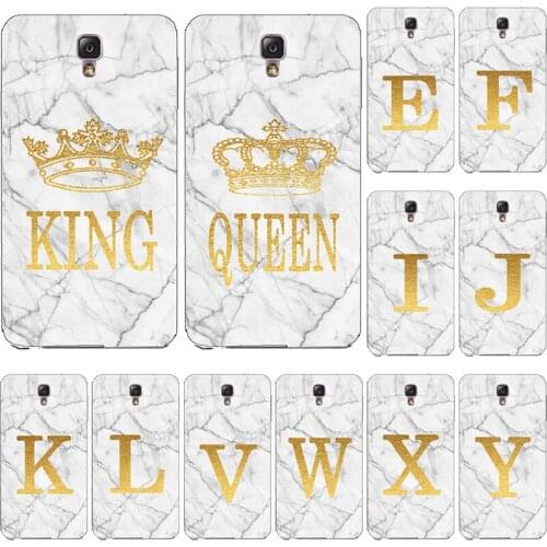 Phone case for Samsung Galaxy Note 3 Neo N7505 / Note 3 Lite N750 White Marble Golden English Letter Fashion Name Back Cover