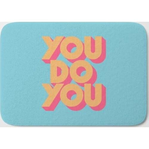 HOT Bathroom Rugs You Do You Retro Blue Bath Mat Flannel Absorbent Non Slip Doormat Entrance Door Bath Room Mats