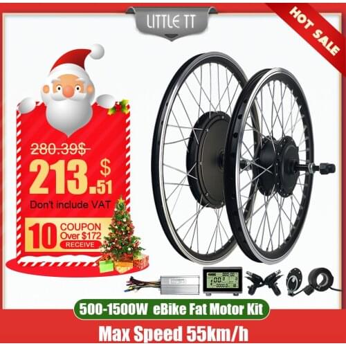 EBike Conversion Kit 250W 350W 500W 48V 1000W 1500W Ebike Kit Front Rear Electric Bike Motor Wheel all waterproof kit with LCD3
