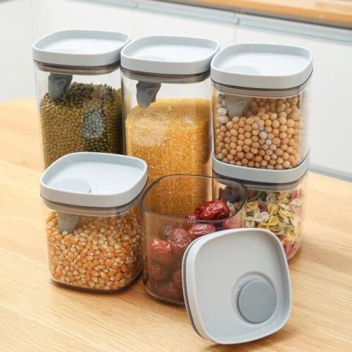 550/2000ml Food Storage Container Plastic Kitchen Refrigerator Noodle Box Multigrain Storage Tank Transparent Sealed Cans 2021