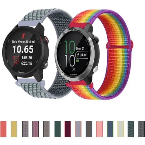 Colorful Sport Nylon Loop Wrist Band Strap for Garmin Forerunner 245 245M 645 645M 20mm 22mm Watch band for Venu SQ/Vivoactive 3