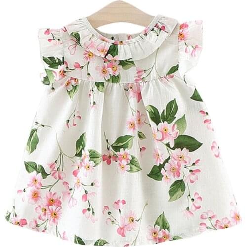 Cute Dear 2020 Real Knee-length Sleeveless Floral Cute New Baby Dress Girls Clothes Infant Girl Dresses For Princess Birthday