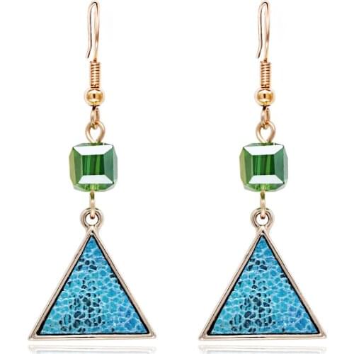 Fashion Gold Color Metal Triangle Earrings Long Statement Triangle Ear Hook Geometric Earring for Women Girl Party Fashion 2019