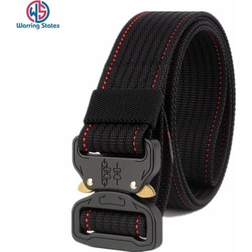 Warring States New Hit Color Line Nylon Tactical Belt Male Alloy Cobra Buckle Army Fan Belt Training Special Forces Belt 3.8cm