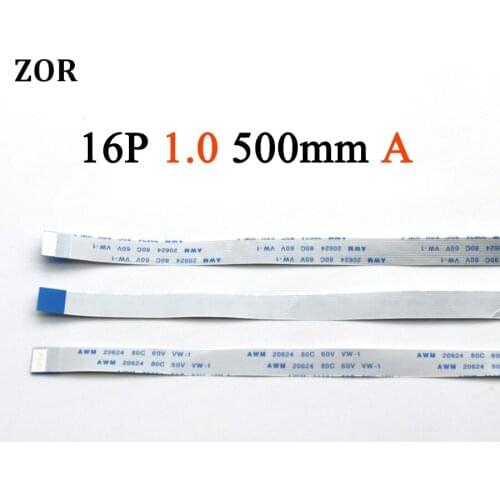 1pcs 16pin FFC FPC flat flexible cable 1.0mm pitch 16 pin Reverse Length 500mm Width 17mm Ribbon Flex 16pin AWM 20624 80C 60V