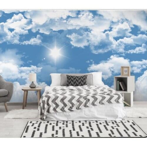 Custom photo wallpaper 3d murals wallpaper for walls 3 d Modern mediterranean blue sky white clouds seagull childrens room