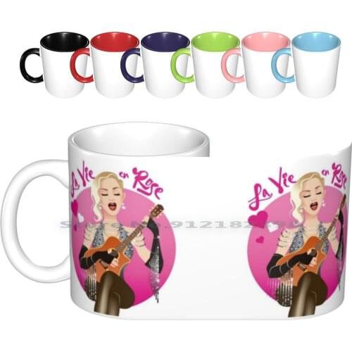 Pink Lady Ceramic Mugs Coffee Cups Milk Tea Mug Pink Lady Doll Guitar Blonde Creative Trending Vintage Gift Bottle Cup