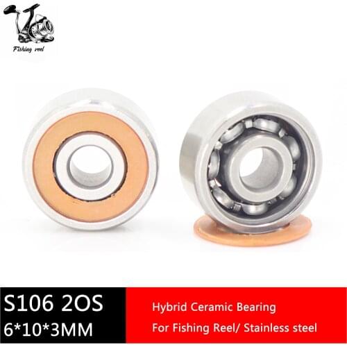 2Pcs Fishing Reel Bearings 6*10*3 mm SMR106 2RS Stainless Steel Hybrid Ceramic Air Bearing SMR106RS SMR106 2OS CB