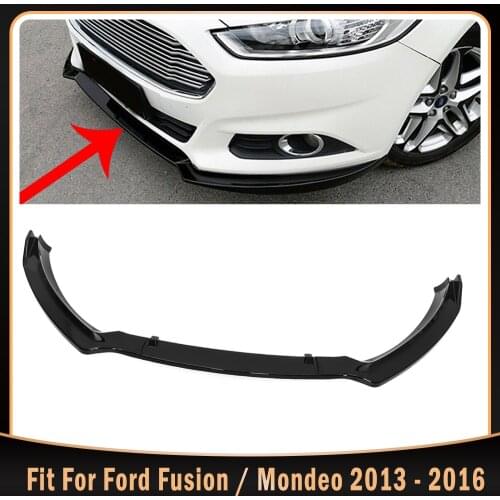 3PCS Car Front Bumper Splitter Lip Diffuser Spoiler Body Kit Protector For Ford Fusion Mondeo 2013 - 2016 2014 2015 Glossy Black