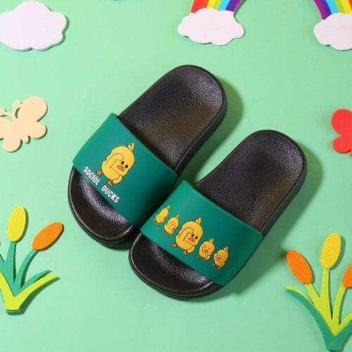 Shy Little Yellow Duck Cartoon Children Slippers Summer Comfort Non-Slip Kids Bathroom Shoes Home Indoor Slippers Boy Girl Gifts