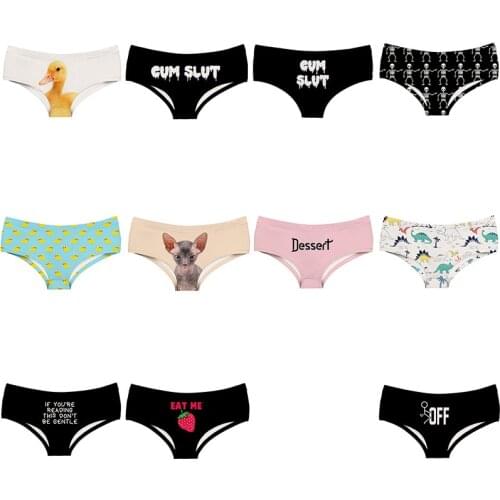 3D Deadpool Pattern Underwear Dinosaurs Prints Girl Panties Dancing Skeleton Yellow Duck Egyptian Cat Lady Briefs