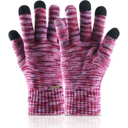 Unisex Winter Knit Capacitive Touch Screen Gloves For Smart Phone Tablet Full Finger Mittens Knitting Hand-Warmer
