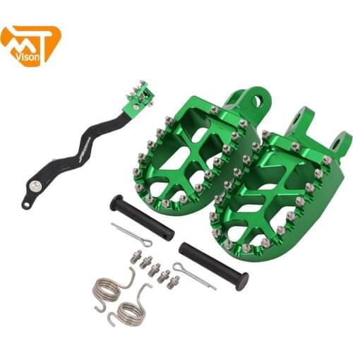 Motorcycle CNC Rear Foot Brake Pedal Lever Foot Pegs Pedals Rests Footpegs For KAWASAKI KLX300R 2020 KLX250 2006-2020