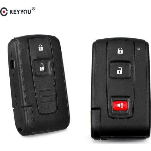 KEYYOU 10X Replacement 2/3 Button Remote Smart Car Key Shell Fob Case Cover For Toyota Prius Corolla Verso Insert Car Key Blade