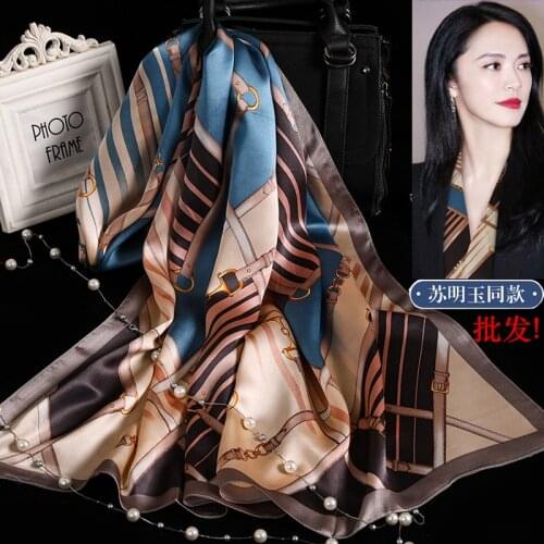 100% Silk Scarf Women Spring Autumn Fashion Lady Silk Wrap Winter Soft Natural Long Silk Scarf Printed Floral Elegant Shawl