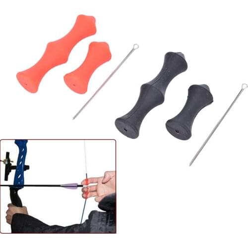 1 Set Hunting Archery Target Recurve Bowstring Finger Guard Saver Soft Silicon Bow String Protector Gear Quick Shot Finger Guard