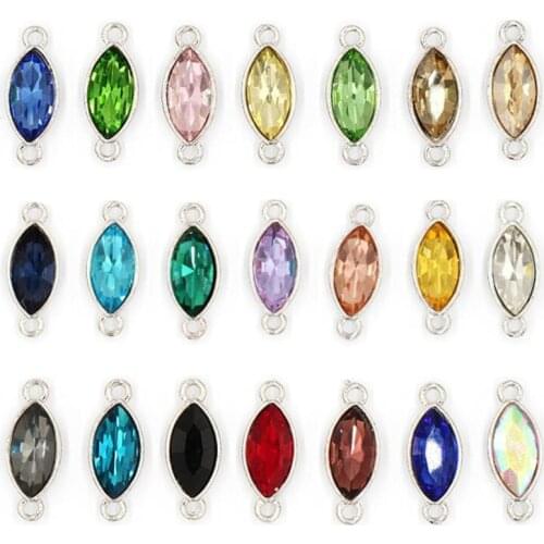 20pcs Crystal Rhinestone Horse Eye Connectors Pendant Charms for Jewelry Making Earrings Charm Necklace Bracelet DIY Accessories