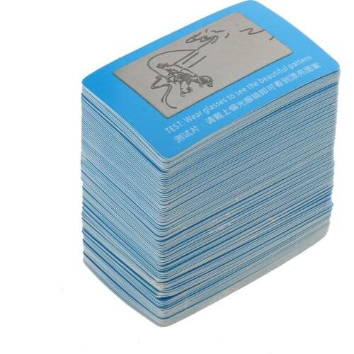 Bulk 100Pcs Polarized Lens Testing Sunglasses Sports Glasses Card Test Blue Grey