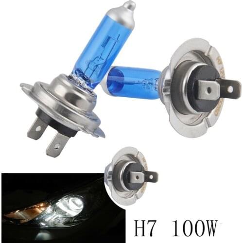 2X H7 Super White 5000K 100W Xenon HID Halogen Headlight Bulbs Lamp L/H Beam