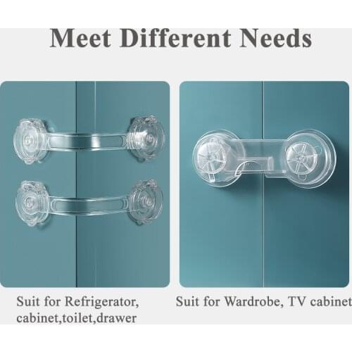 5PCS Baby Safety Lock Drawer Home Child Protection Cabinet Door Refrigerator Lock Buckle Anti-pinch Kids Safety Locker