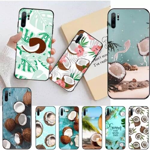 Summer beach coconut fruit food Phone Case For Huawei honor Mate P 10 20 30 40 i 9 8 pro x Lite smart 2019 nova 5t Luxury coque