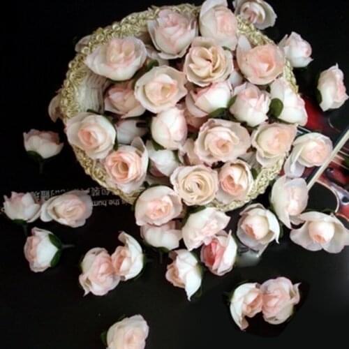 50pcs 3cm Artificial Silk Light Link Roses Flower Heads Home decoration Wedding Festival Party Decorative Flowers