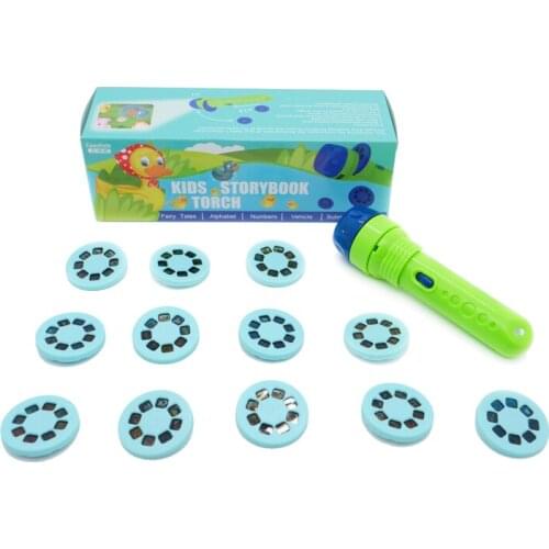 Kids Flashlight Story book Projector Torch early Educational Light-up Toys Sleep Light Preschool Fairy Tale Projection Lamp gift