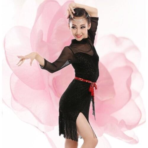 Children Latin Dance Dresses Ballroom Dance Competition Dresses Latin Dance Dress Salsa Dancewear Tango Clothes for Girls