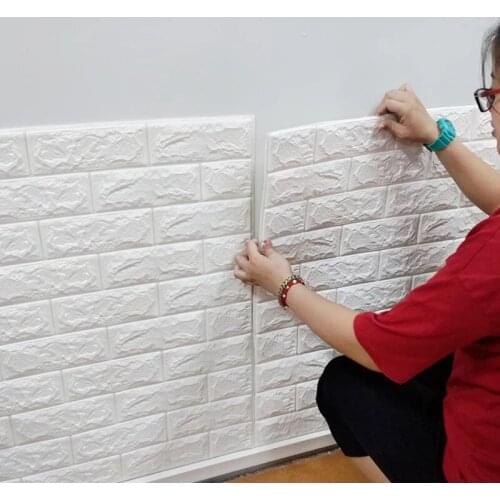 DIY 3D Brick Wall Sticker Waist line Kids Room Anti-impact Decor Baseboard Wall Panel Self adhesive Wallpaper Bedroom Wall Decal