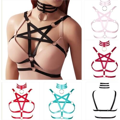 Body Exotic Accessories Harness Cage Bra Harness Fashion Gothic Sexy Lingerie Punk Garter Belt Club Rave Wear Bdsm Chest Bondage