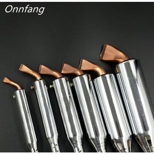 Onnfang Electric Soldering Iron Wood Handle Heavy Duty Chisel Tip 220V Soldering Iron 75W/100W/150W/200W/300W For Repair Tool