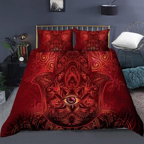 Indian Hamsa Hand of Fatima Pattern Quilt Covers Bedding Sets for Bedroom Comforter Duvet Cover US/EU/AU Single Double Size