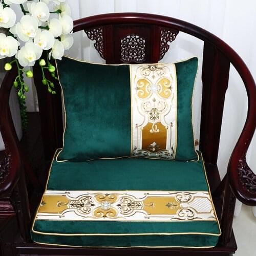 Luxury Large Thicken Rosewood Chair Seat Pad Velvet Armchair Comfort Seat Pad High End Sofa Chair Seat Cushion Lumbar Pillow