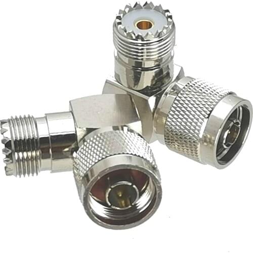 1pcs UHF SO239 SO-239 Female Jack to N Male Plug Right Angle RF Coaxial Adapter Connector