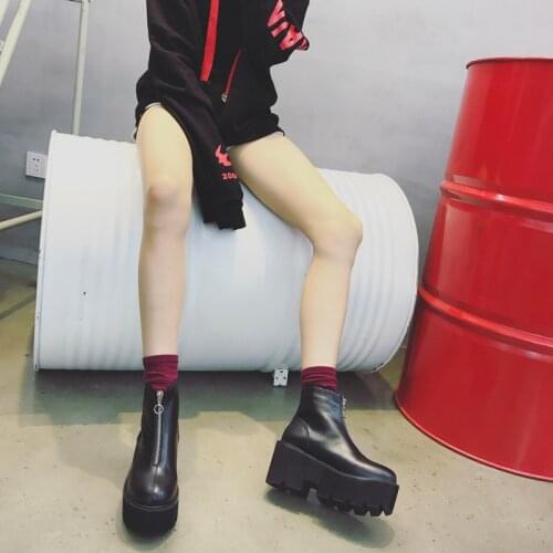 GBHHYNLH cowboy boots Platform shoes Ankle Boots Women Chunky Heels women Short Boots Ladies Shoes low heel ankle boots LJA846