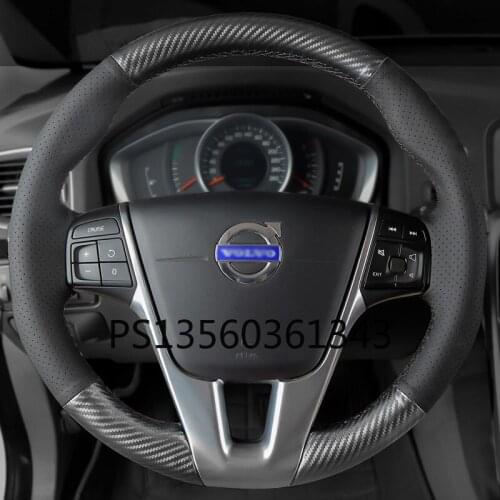 Suitable for Volvo S60L V40 V60 V90 S80 S90 XC90 XC60 XC40 hand-sewn leather steering wheel cover