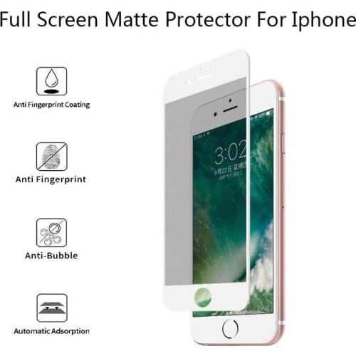 5Pcs 9H Matte Frosted Full Cover Tempered Glass Screen Protector For i8 i7 i6s i6 Plus 7Plus Anti Fingerprints